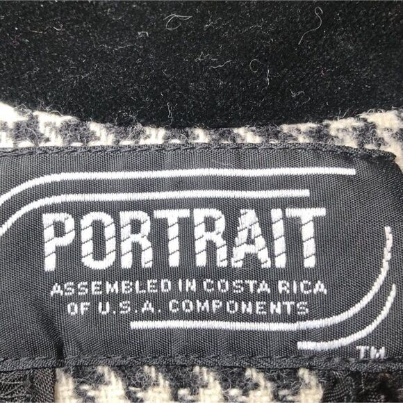 Vintage 90s Grunge Classy Streetwear Winter Full Houndstooth Dress Wool Coat /12 - Picture 9 of 9